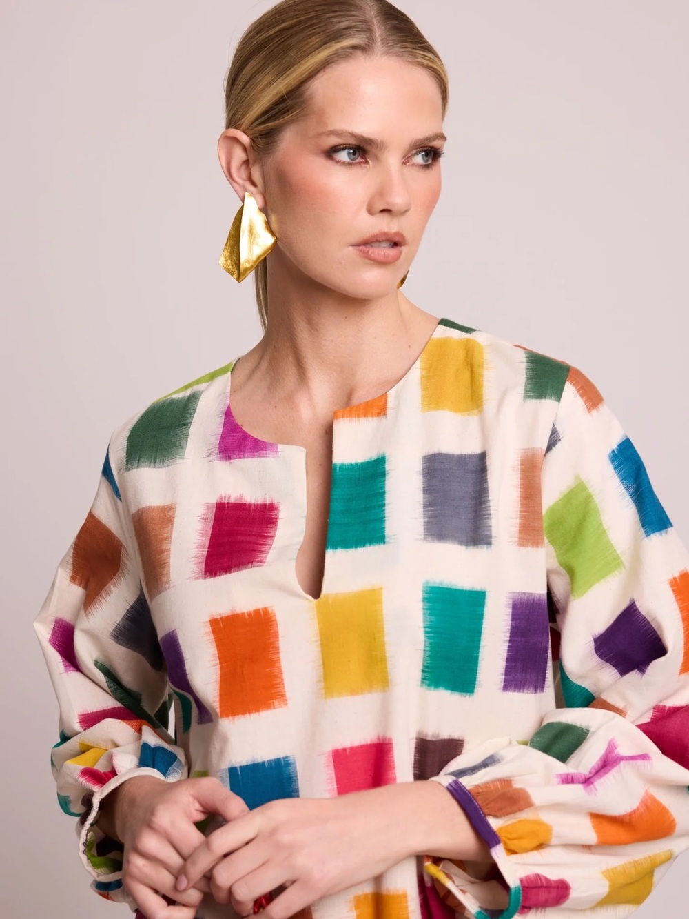 Kleed Nagar Squares Kaftan Dress - Picture 11 of 12